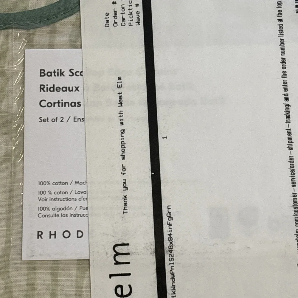 West Elm x Rhode Batik Scallop Edge Curtain 48x84